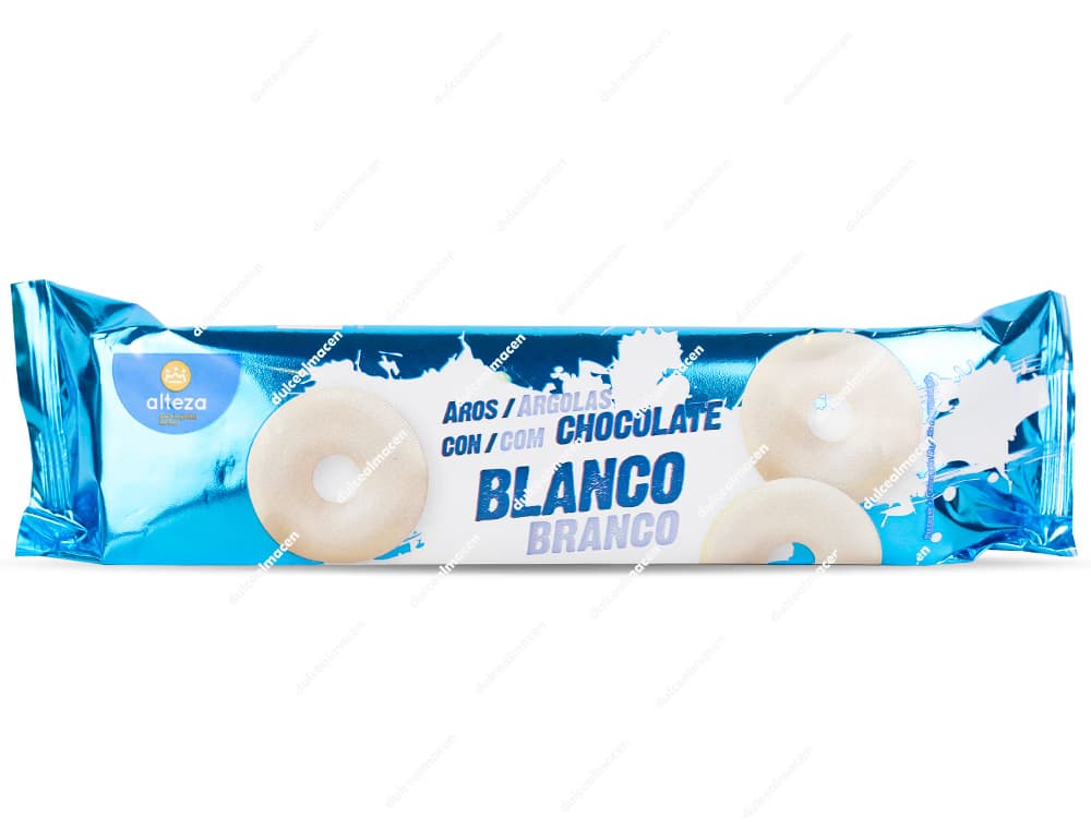 Alteza aros chocolate blanco 128 gr paquete de galletas en Dulcealmacen