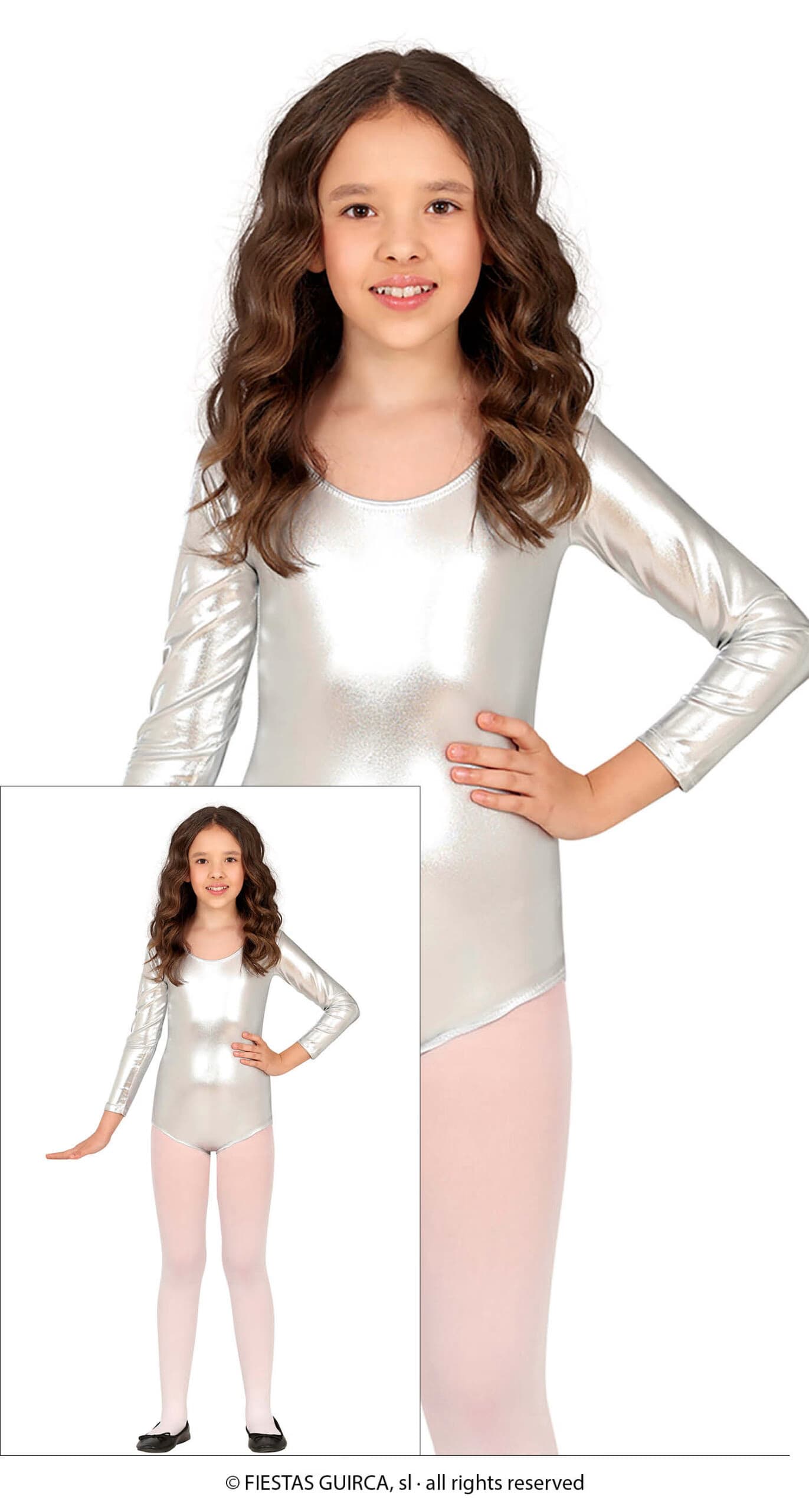 GU maillot man. larga metal.plata inf.3-5 años