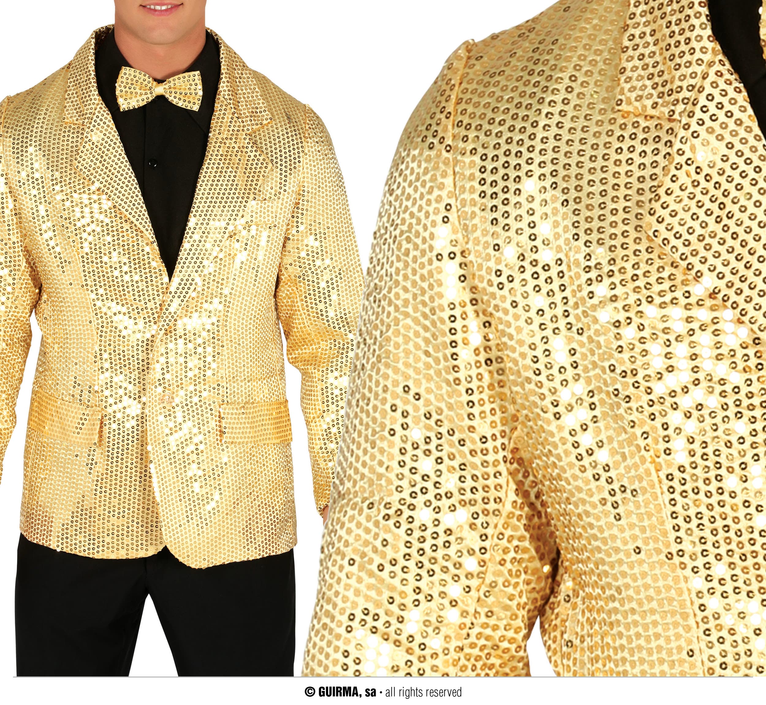 GU chaqueta lentejuelas oro, adulto, 52   54 (l)