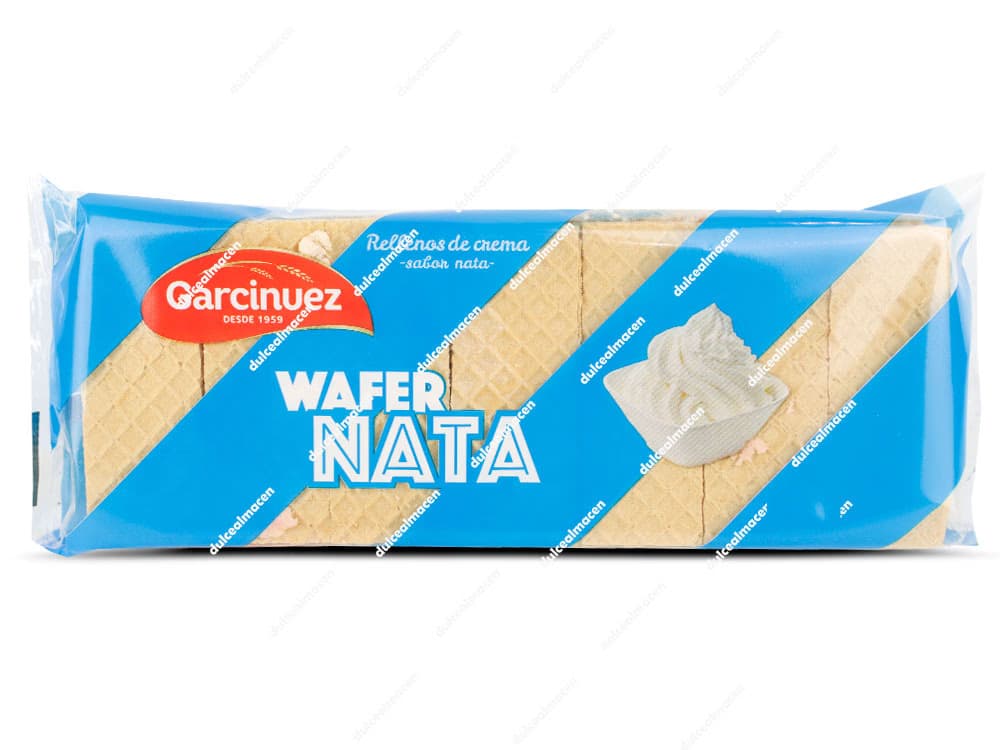 Garcinuez Wafer Nata 200g paquete de galletas obleas rellenas de nata en Dulcealmacen