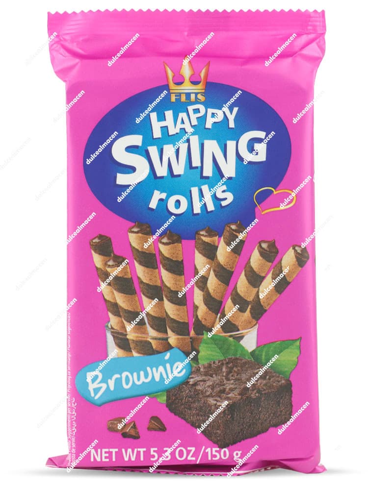Flis Happy Swing Rolls Barquillo Relleno Brownie 150 gr en Dulcealmacen