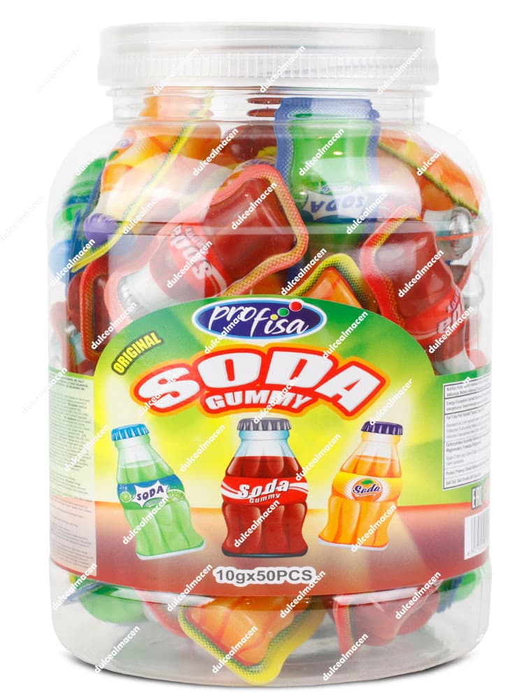 Soda Gummy bote de 50 unidades gominolas de refresco en Dulcealmacen