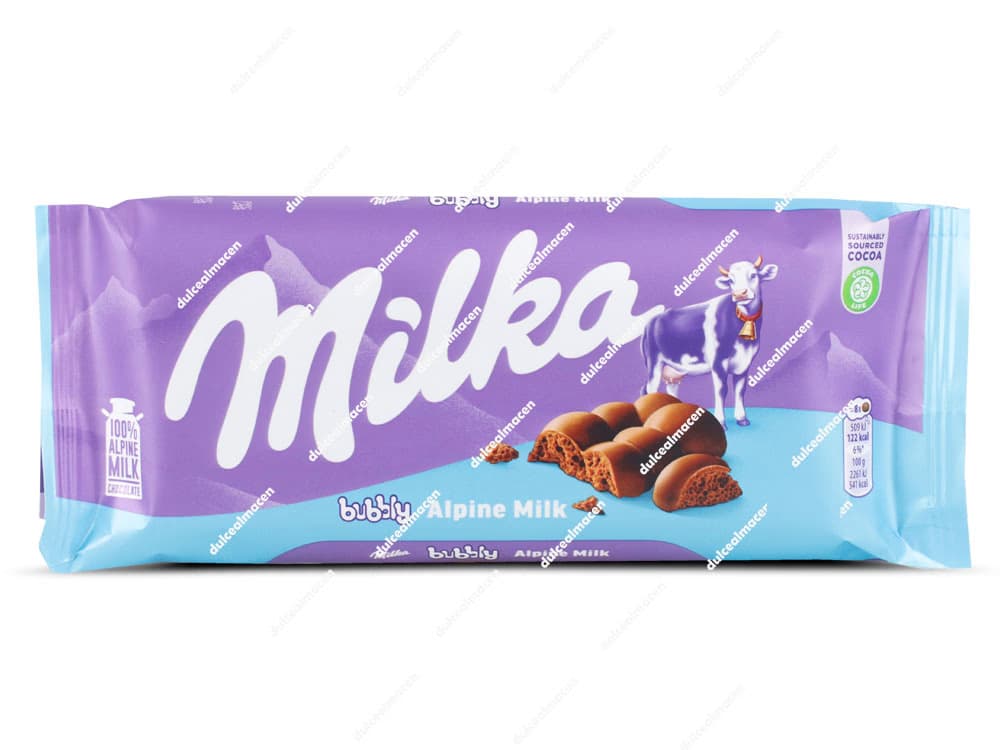 Milka Bubbly tableta de chocolate con leche 90g en Dulcealmacen