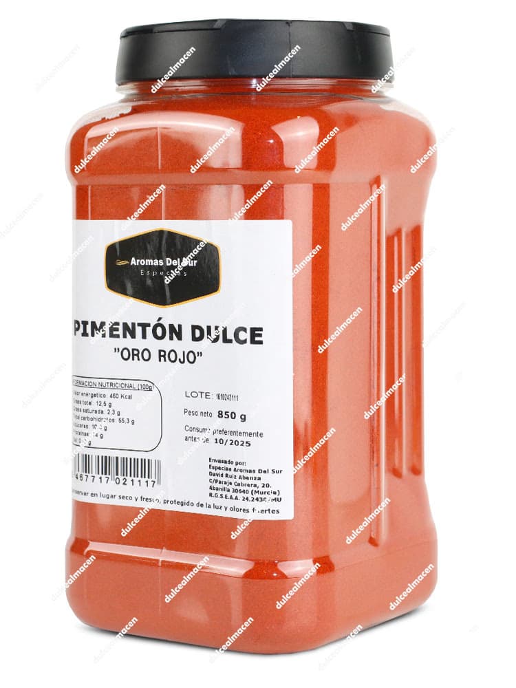Bote de Aromas Pimentón Dulce 850 gr en Dulcealmacen