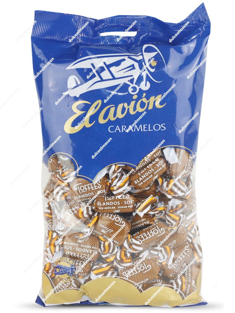 Bolsa de El Avión Caramelo Toffe Sin Azúcar 500 gr en Dulcealmacen