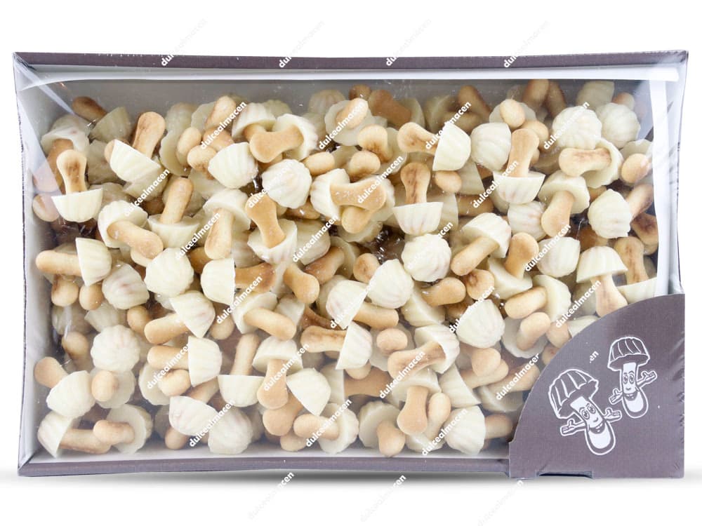 Caja de Galletas Setas Chocolate Blanco Granel 1 Kg en Dulcealmacen