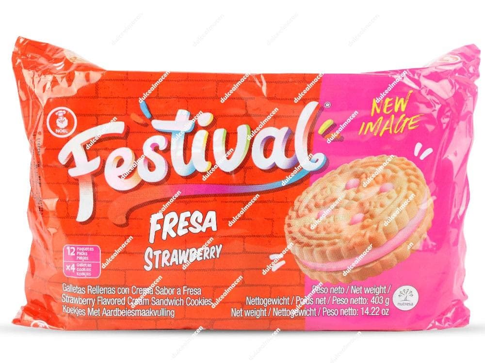 Festival galletas fresa 12 uds (C-12)