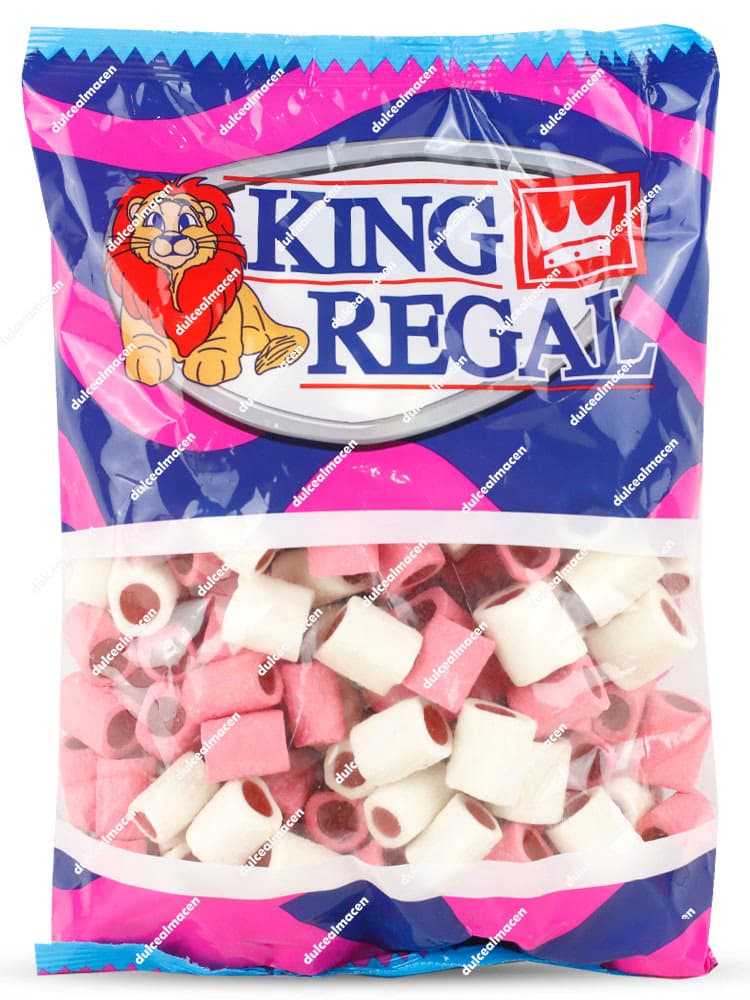 Bolsa de King Regal Tronkito Fresa Nata 1 kg con tubos de regaliz relleno en Dulcealmacen