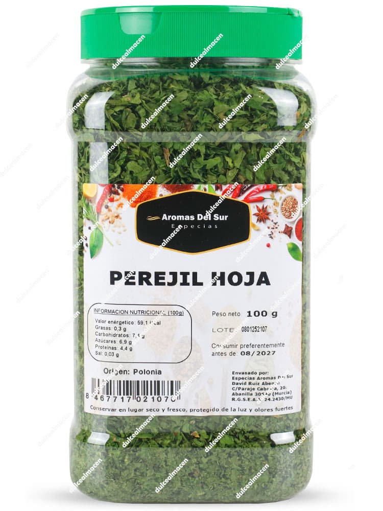 Tarro de Aromas del Sur Perejil Hoja 100g Dulcealmacen