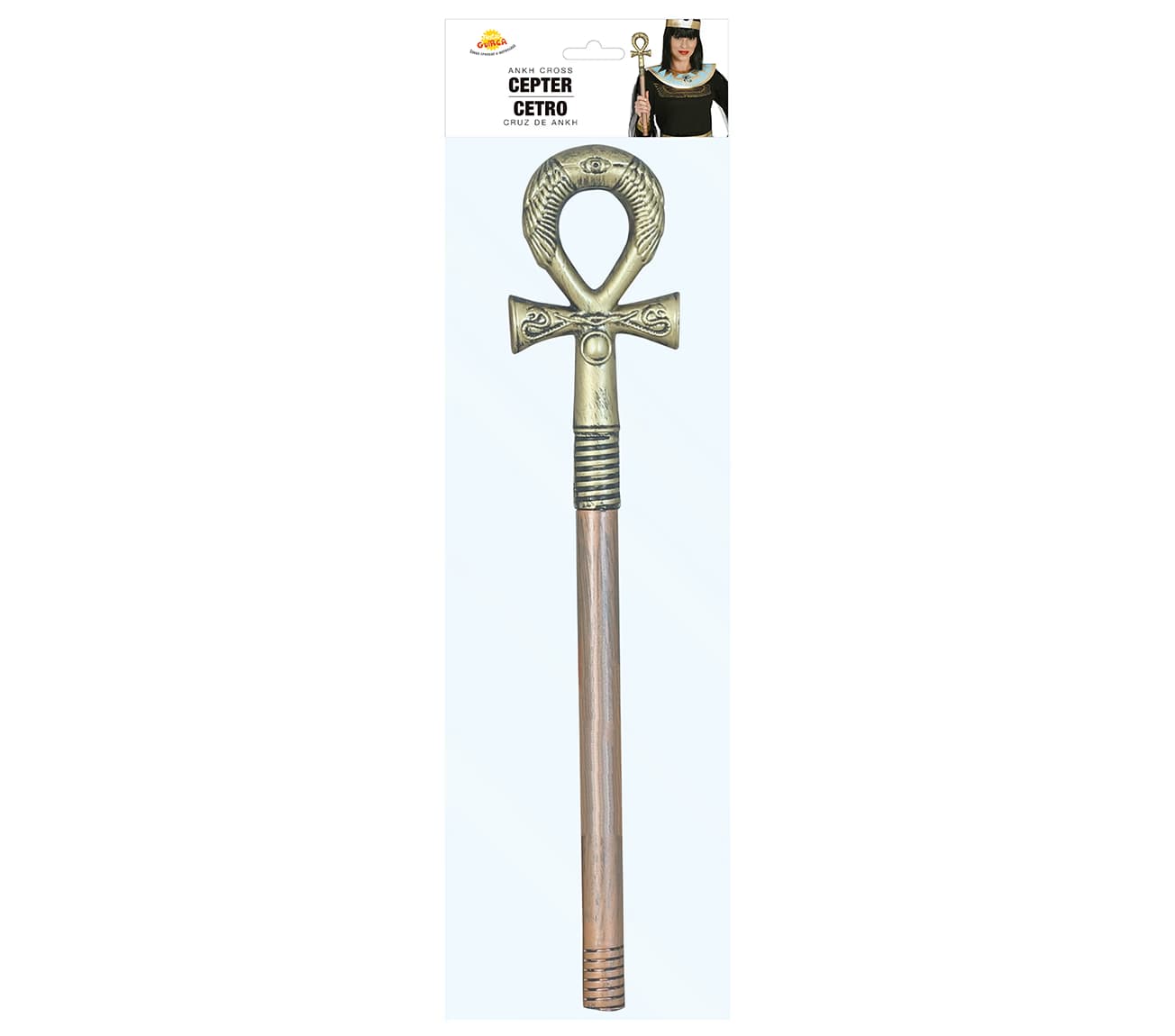 GU cetro egipcio cruz de ankh 50 cms.