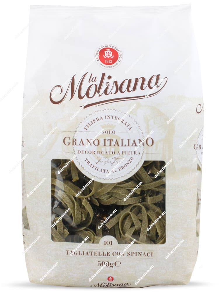 Paquete de pasta verde La Molisana Tagliatelle con Espinacas 500g Dulcealmacen