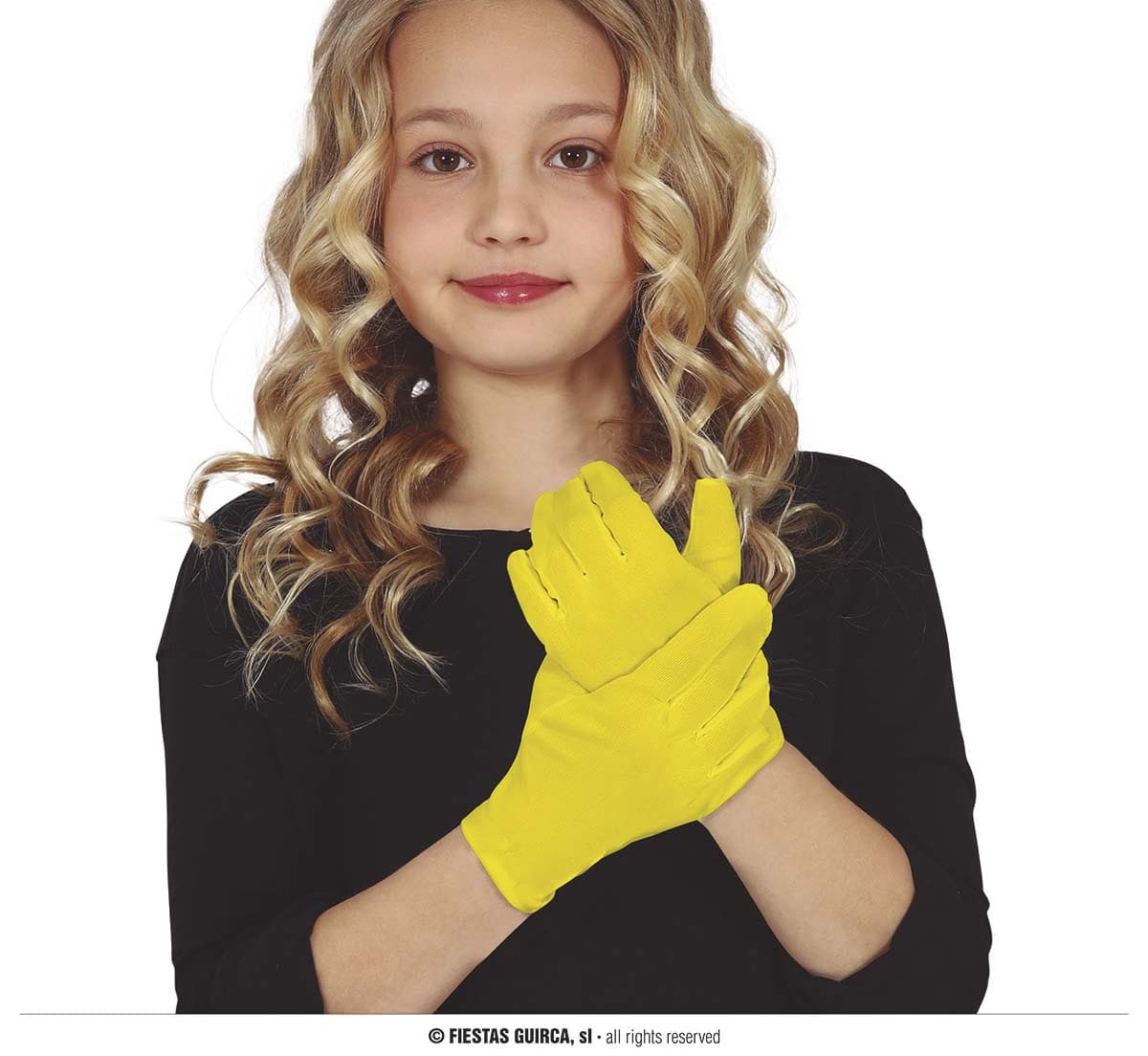 GU guantes, 17 cms., amarillo, infantiles