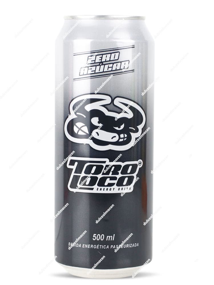 Toro Loco Zero 500 ml, bebida energética sin azúcar, Toro Loco Energy Drink, bebida con cafeína y taurina, energía fitness, comprar Toro Loco online, bebidas refrescantes, Dulcealmacen, Miguelturra, Ciudad Real
