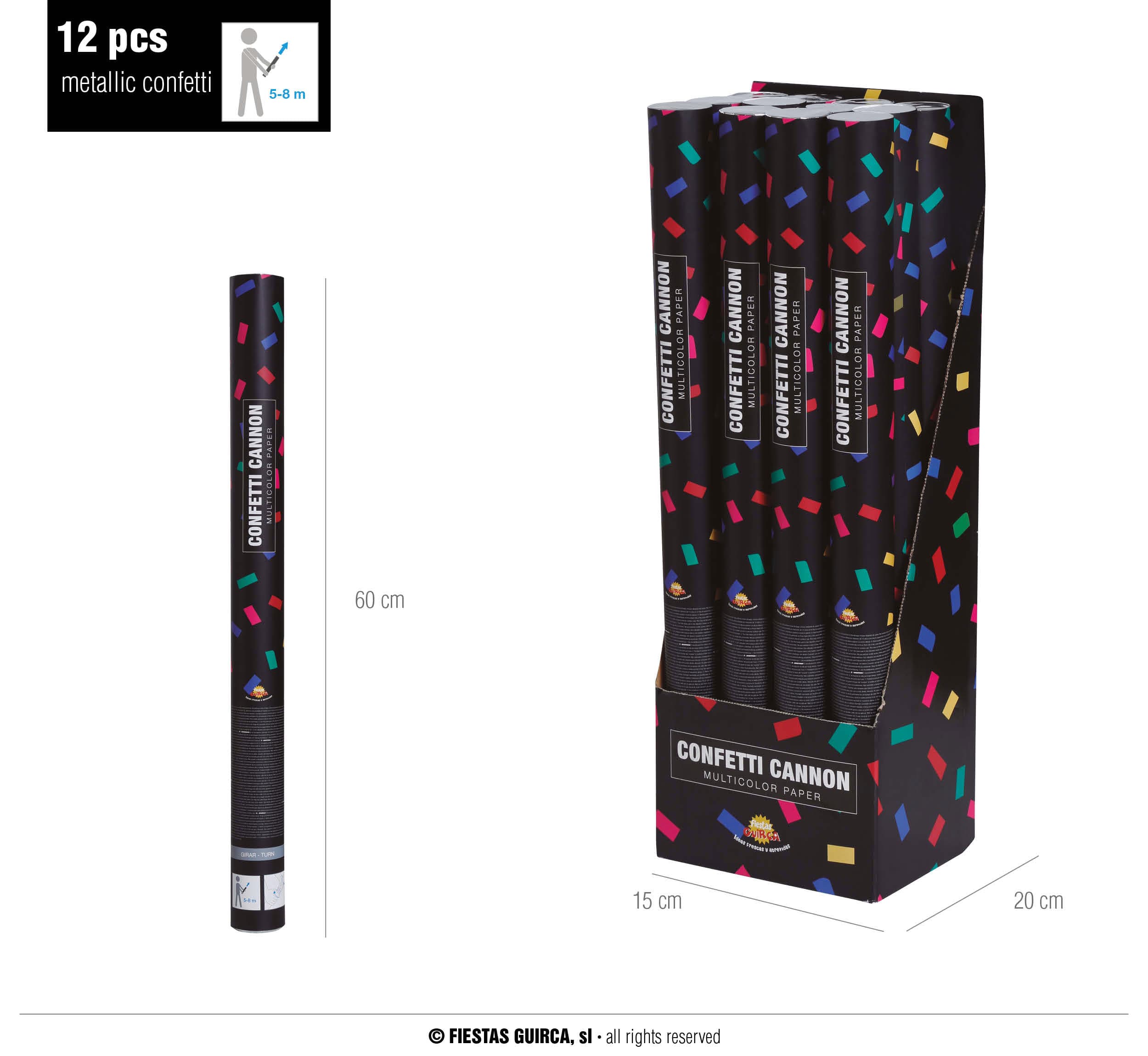 GU cañon confetti multicolor papel 60 cms