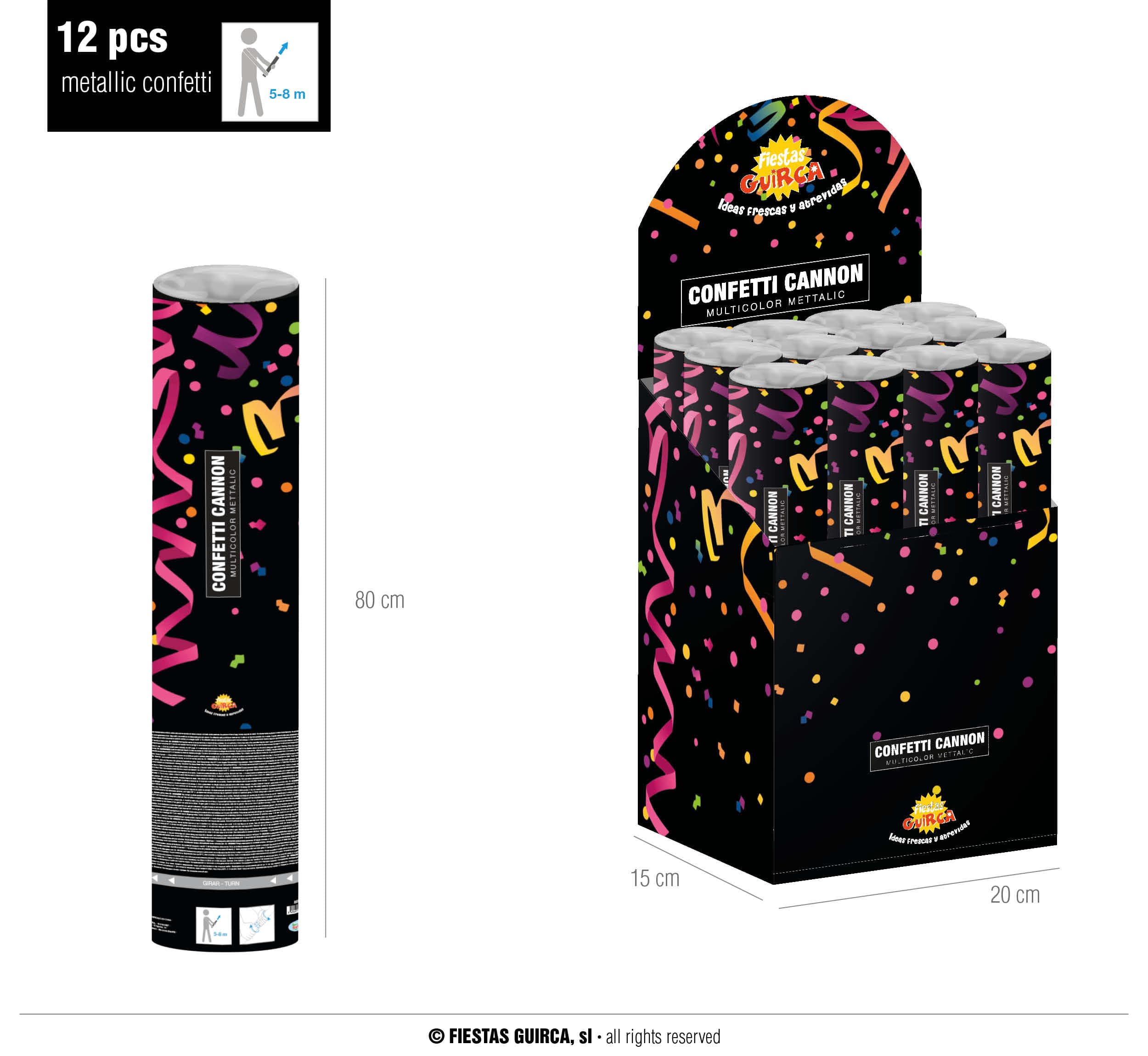 GU cañon confetti  80 cms. aire comprimido