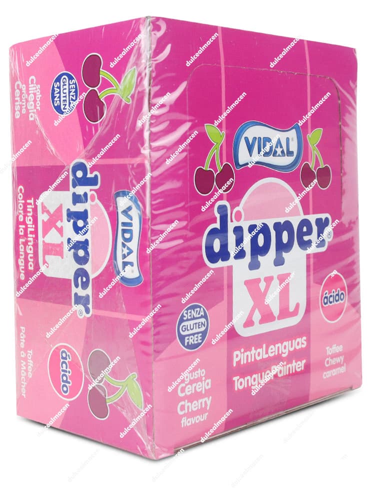 Vidal Dipper XL Cherry Caramelo Blando 100 Uds