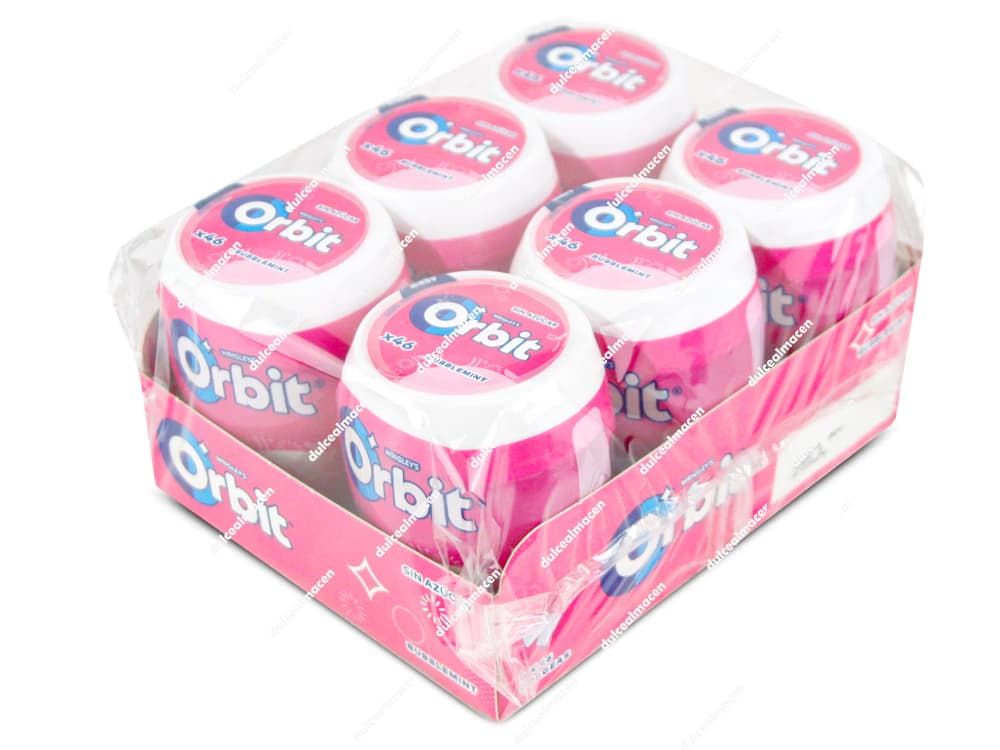 Chicles Orbit Box Bubble Mint 6 Unidades