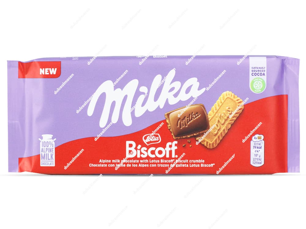 Milka Tableta Chocolate con Leche y Galleta Lotus 90Gr