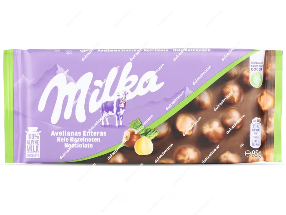 Milka Tableta Chocolate con Leche y Avellanas Enteras 90gr