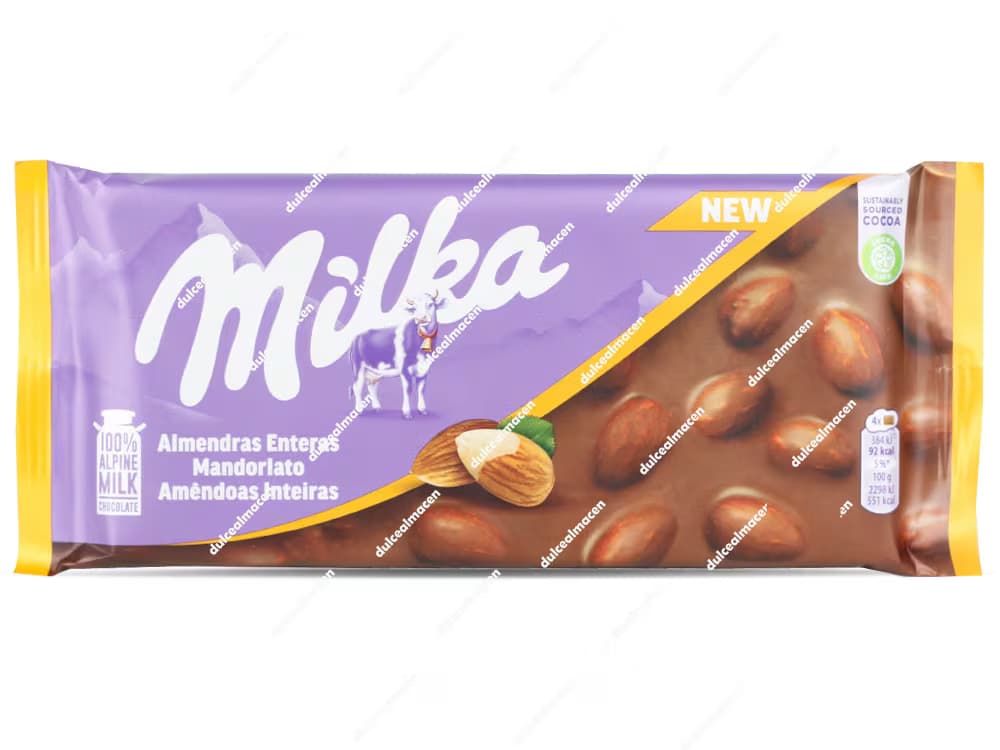 Milka Tableta Chocolate con Leche y Almendras Enteras