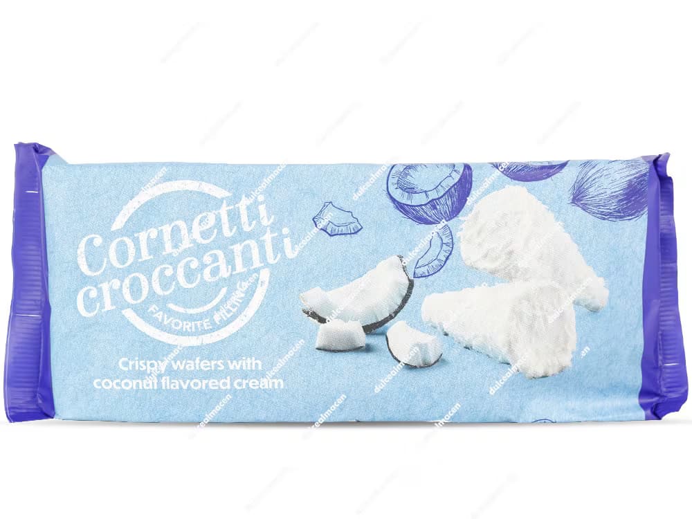 Cornetti Croccanti Coco 112gr: Wafer Cono Crujiente con Crema de Coco