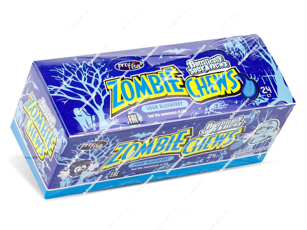 Profisa Chicle Acido Zombie Fresa 24 Uds caja de chicles rellenos en Dulcealmacen