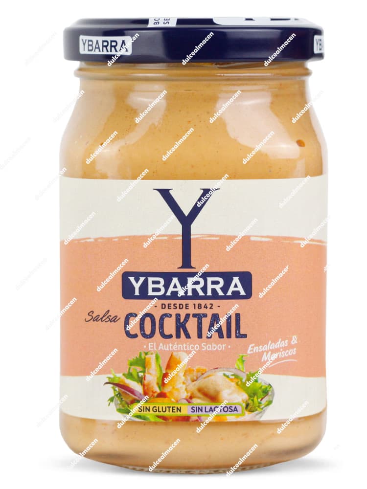 Tarro de cristal de 225ml de Salsa Cóctel Ybarra Genuina, apta para dietas sin gluten y sin lactosa, ideal para ensaladas y mariscos - Dulcealmacen