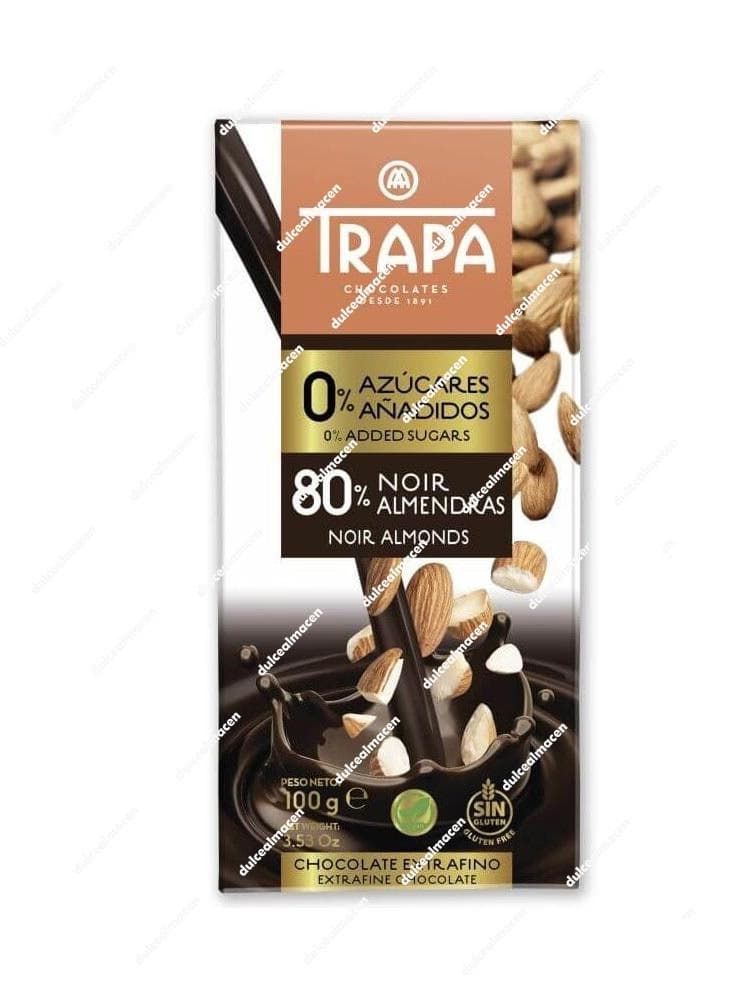 Trapa tableta 80% noir almendras S/A 100gr