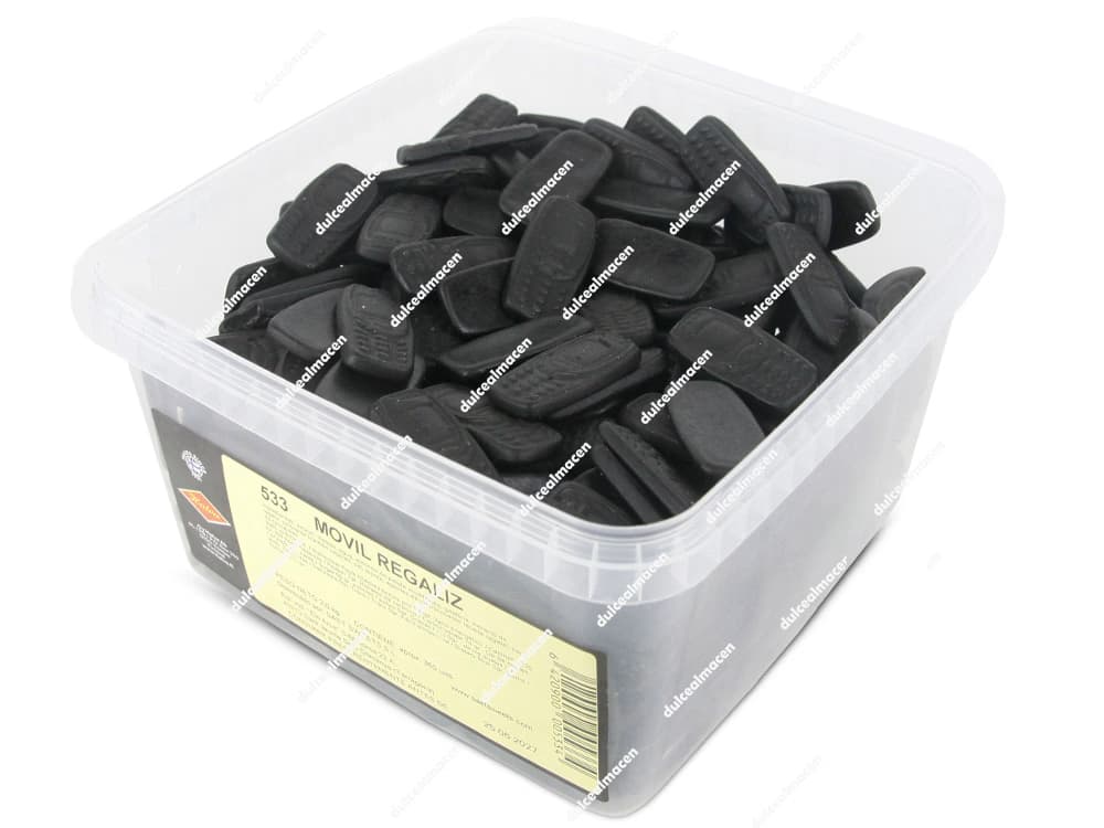 Móviles de Regaliz Negro Saet en Tarro de 2 KG
