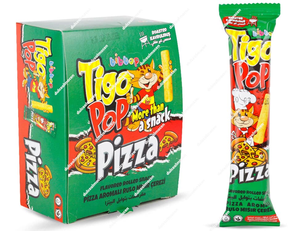 Gusanitos Sabor Pizza Tigopop 24 Unidades Snack Crujiente