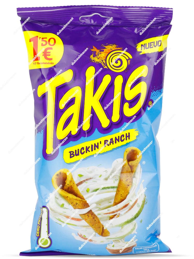 Takis Buckin Ranch 80 gr: Crujientes Patatas con Sabor a Ranch