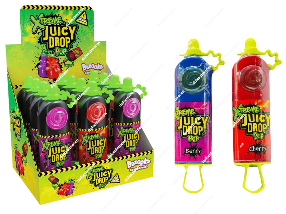 Bazooka Xtreme Juicy Drop Pop 12 uds
