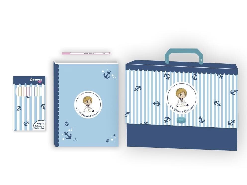 Set de Primera Comunión Niño: Maletín, Libro de Recuerdos y Rotuladores