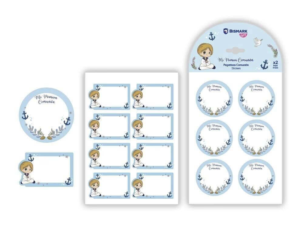 Pegatinas "Mi Primera Comunión" Niño - Etiquetas Adhesivas para Detalles