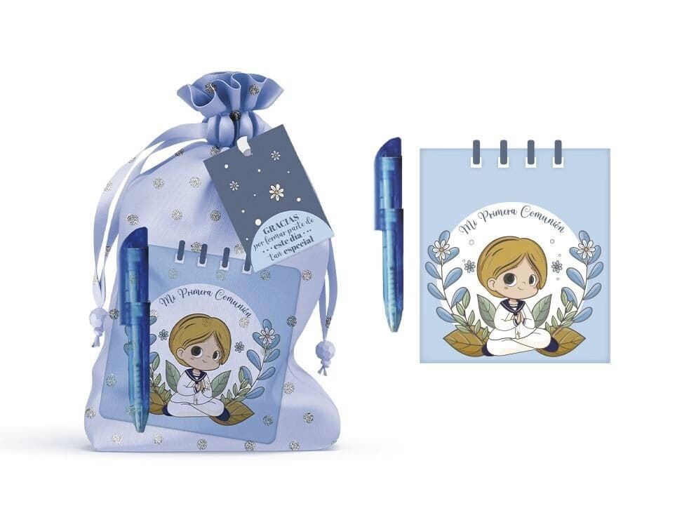 Libreta con Bolígrafo Mi Primera Comunión Niño en Bolsa de Regalo