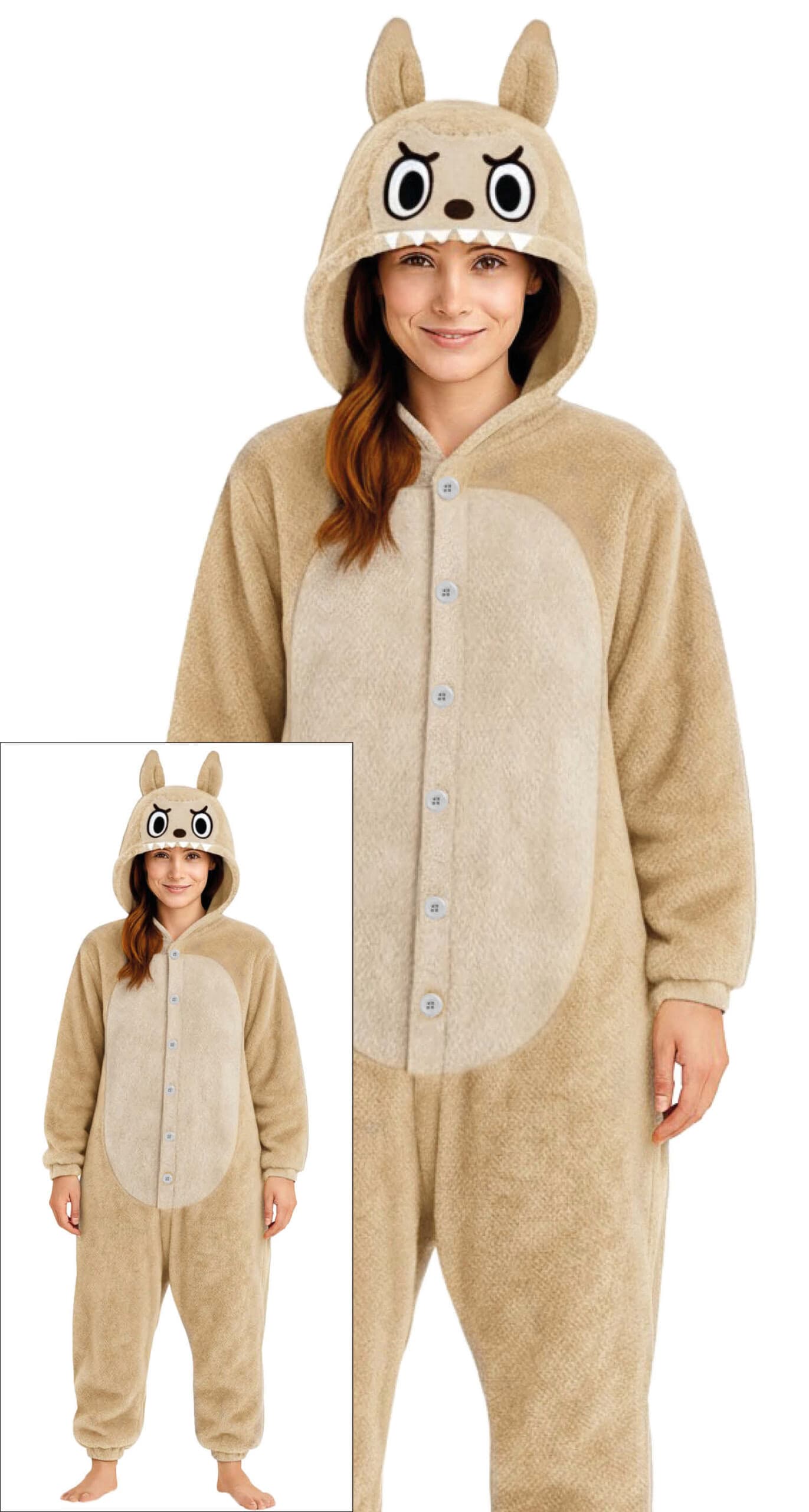 GUI lulu monster pyjama beige, adulta, 42   44 (l)