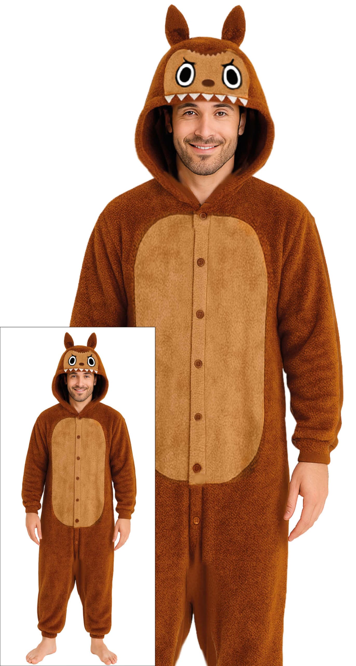 GUI lulu monster pyjama marrón, adulto, 52 - 54 (l)