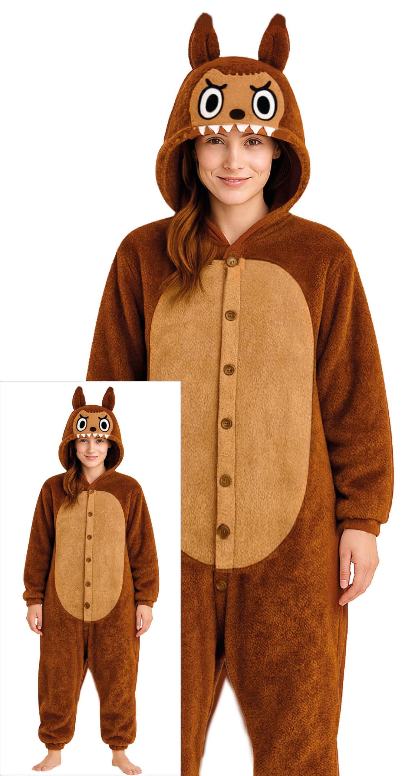 GUI lulu monster pyjama marrón, adulta, 42 - 44 (l)