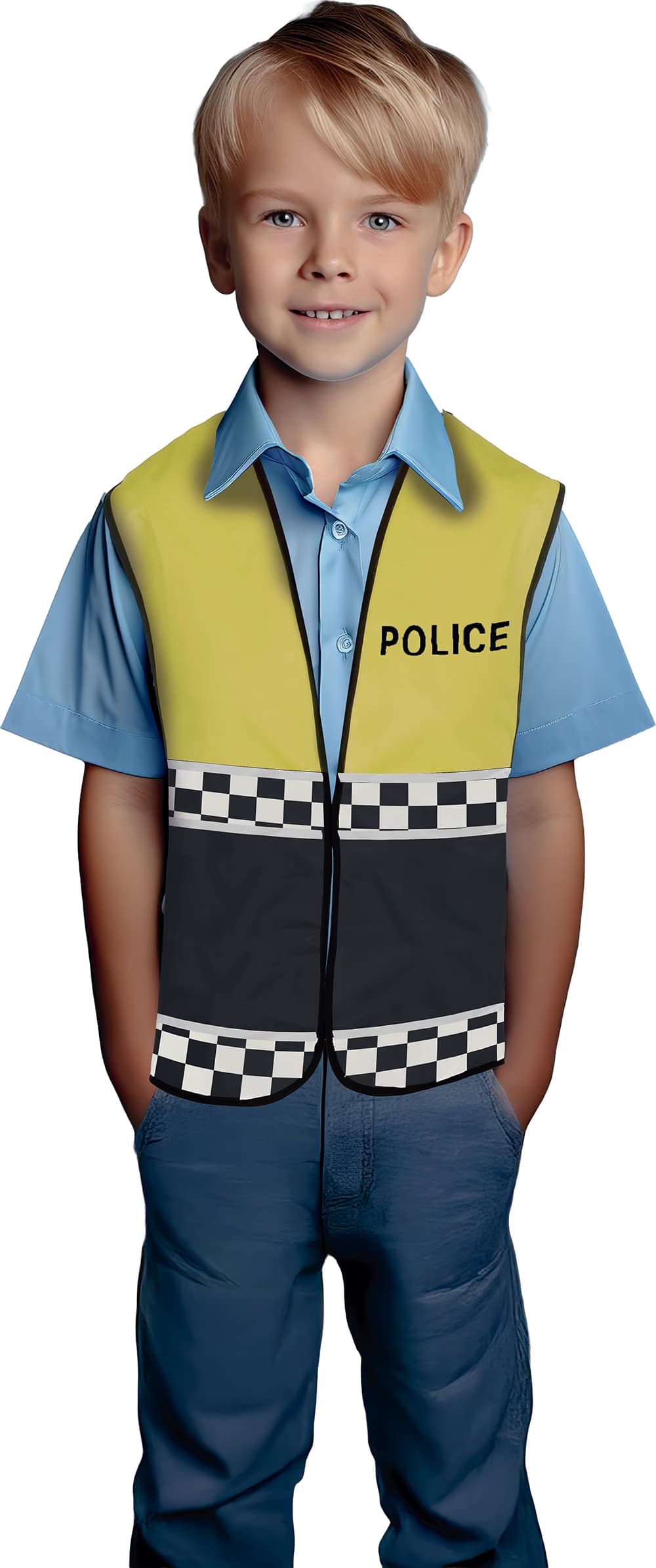 Chaleco de Policía Niño Amarillo Guirca Talla Única Infantil