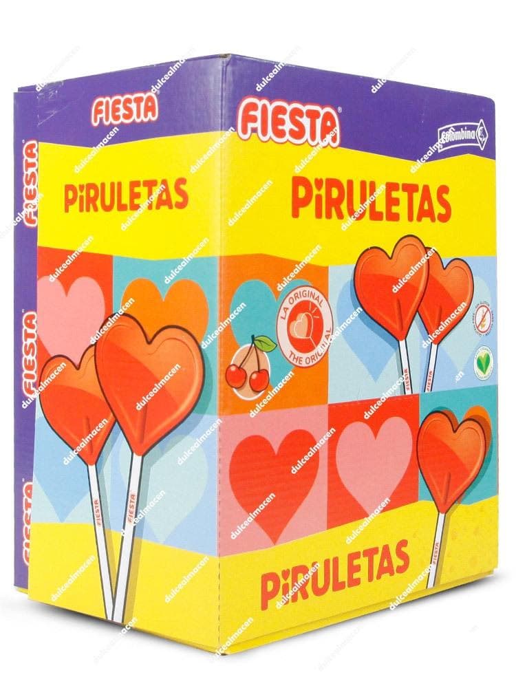 Fiesta Piruleta Corazón Roja con Sabor a Cereza 80 uds