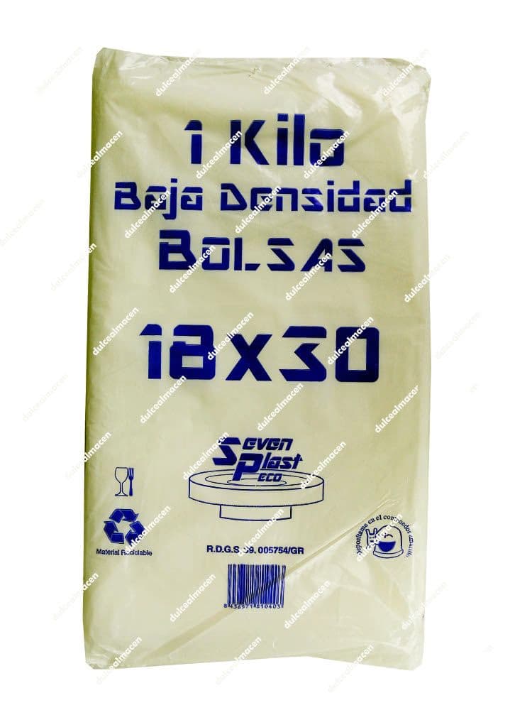 Bolsa 18 x 30 transparente 1 kg paquete de bolsas plásticas en Dulcealmacen