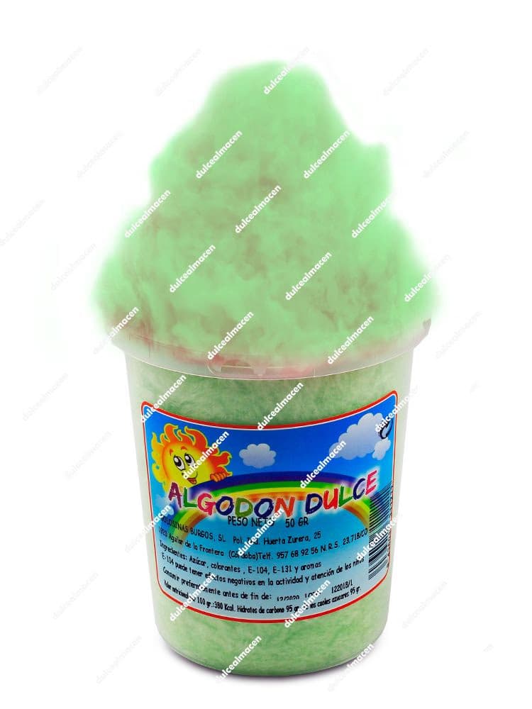 Burgos Algodón de Azúcar Sabor Verde 50 gr