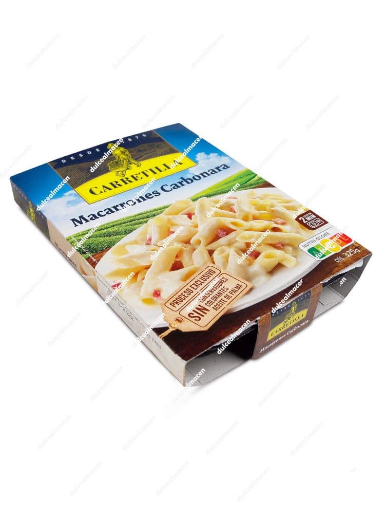 Carretilla Macarrones Carbonara 325g - Plato Listo en 2 Minutos Sin Conservantes