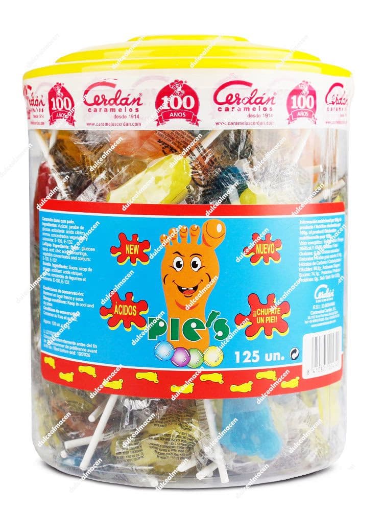 Cerdan piruleta pies 125 uds