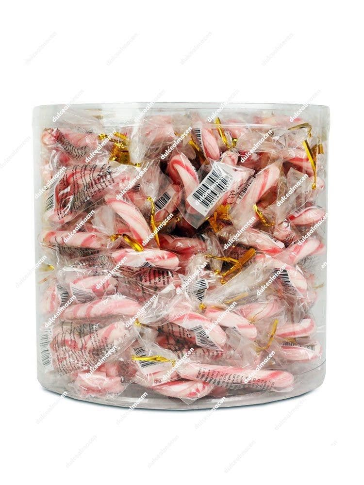 Estuche de plástico transparente con tapa de bastones de caramelo duro con palo multicolor CFV Garrotas de 120 unidades - Dulcealmacen