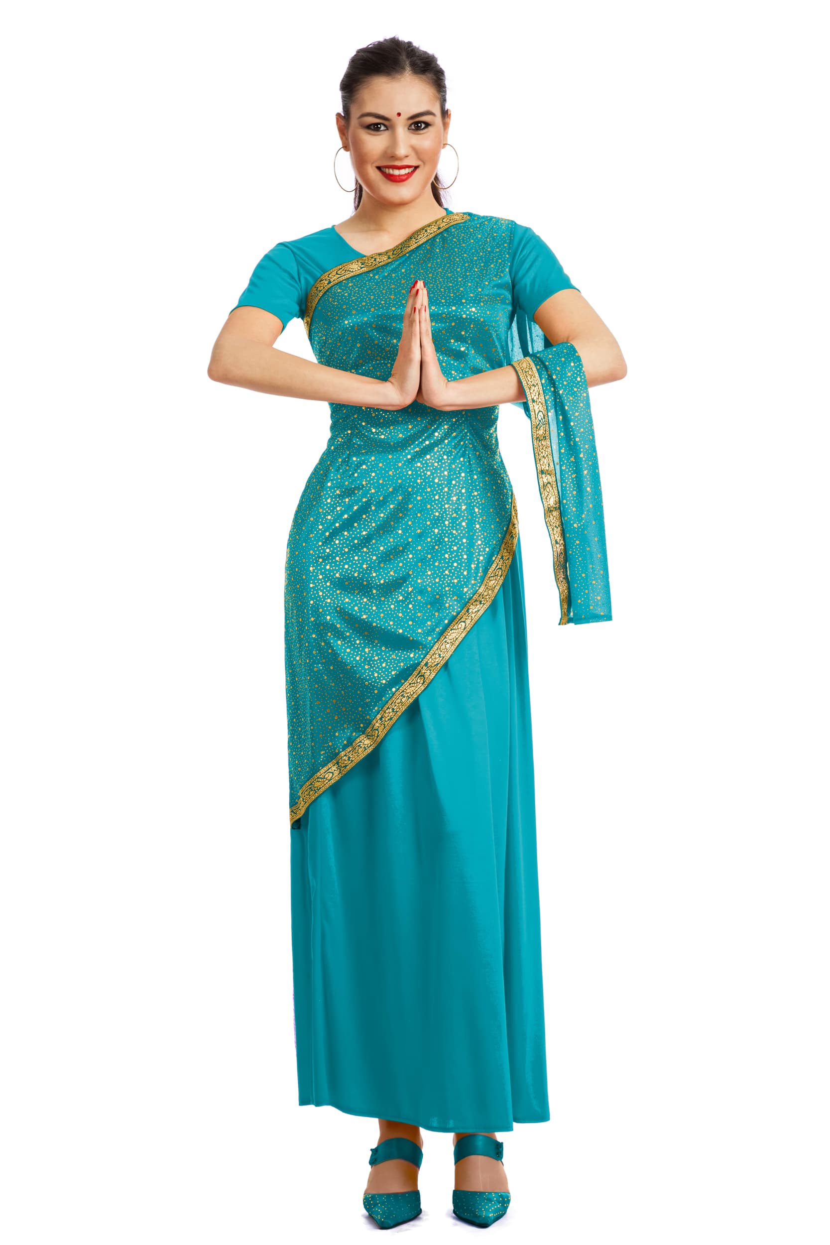 Kimokaweii disfraz  t-m/l bollywood azul turquesa  mujer