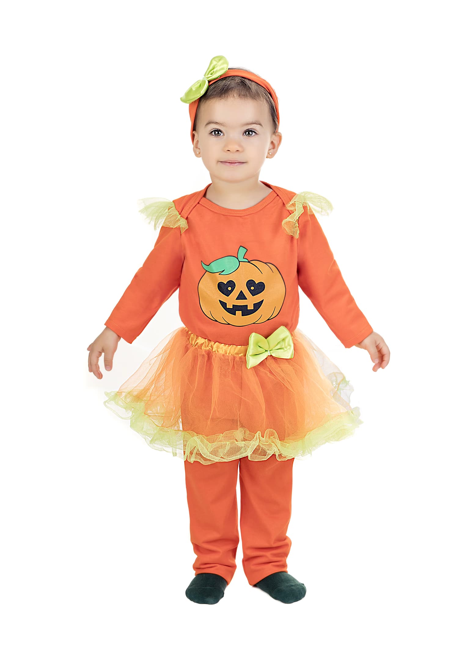 Kimokaweii disfraz  0-6m calabaza tutú