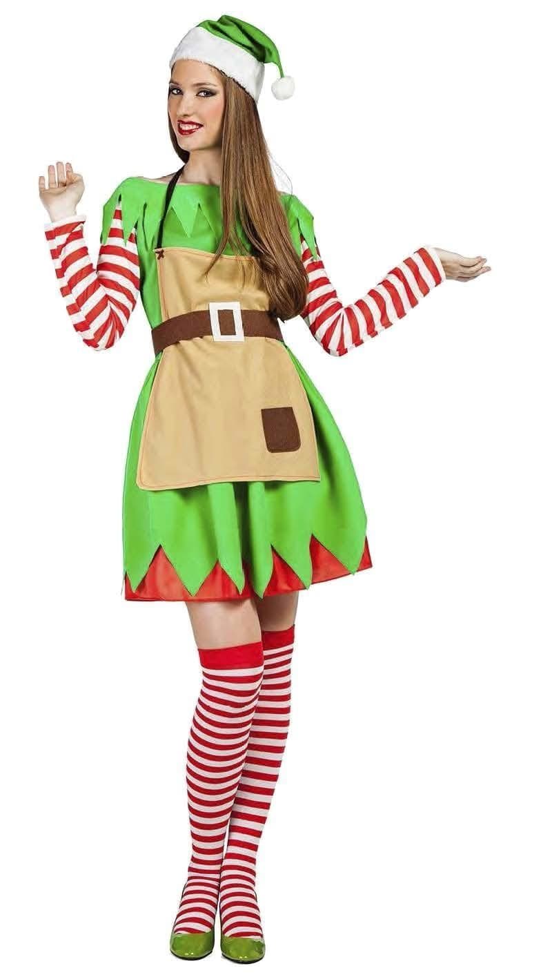 Kimokaweii disfraz  t-xl elfa rayas navidad