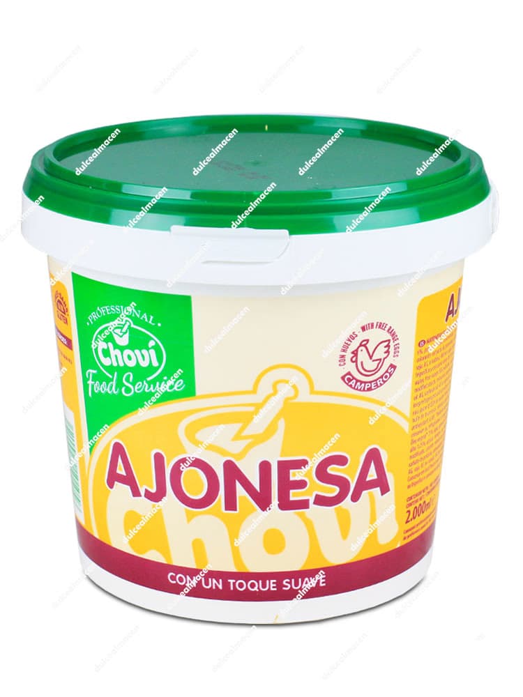 Cubo profesional de 2 litros de Ajonesa Choví con huevos camperos y sin gluten para canal Food Service - Dulcealmacen