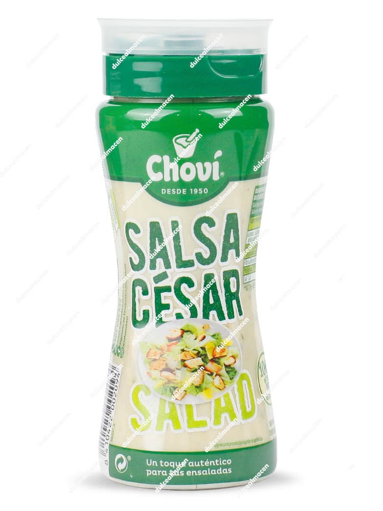 Botella ergonómica de 250 ml de Salsa César Choví, aderezo auténtico para ensaladas en envase de plástico 100% reciclado - Dulcealmacen